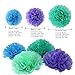 ZJHAI 34pcs Paper Flower Pom Pom and Paper Lantern, Mermaid Party Decorations, Polka Dot Paper Garland, Balloon for Party, Celebration, Nautical Themed Ball