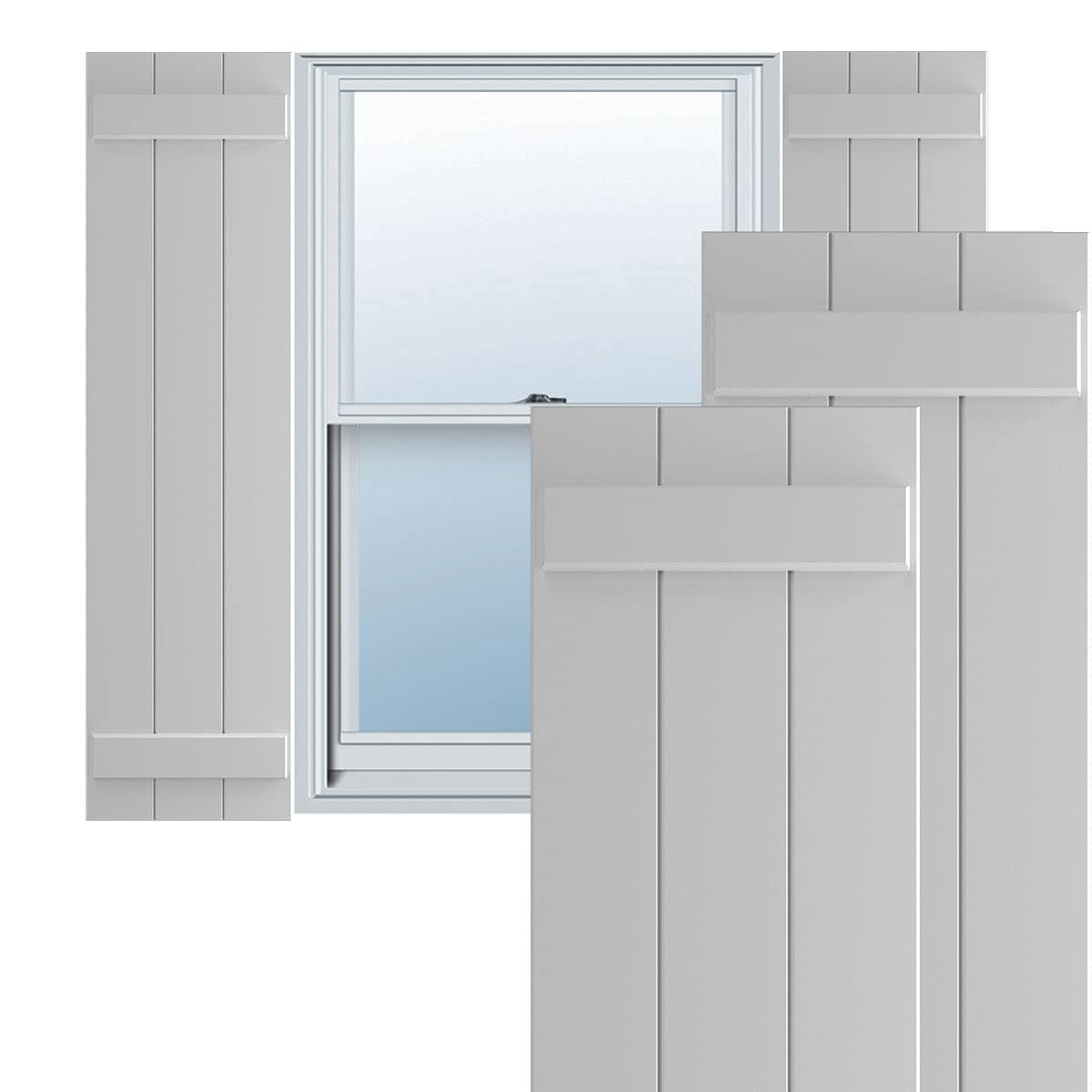 Ekena Millwork 16 1/8"W x 70"H True Fit PVC Three