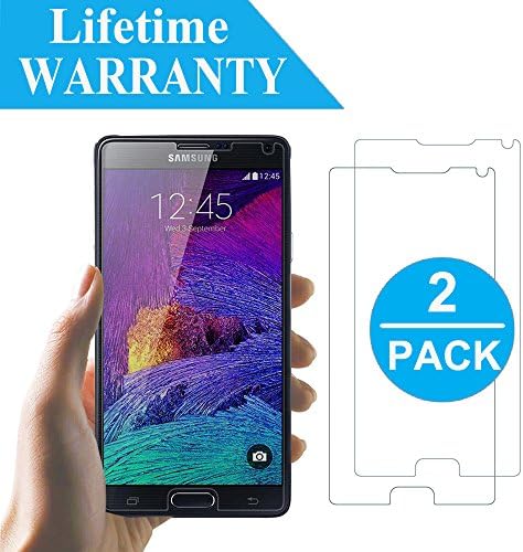 [2 Pack]ByBast Galaxy Note 4 0.3mm 9H Hardness HD Clear Screen Protector Tempered Glass Film Anti-shatter Anti-fingerprint 2.5D Curved Edge For Note 4 [2 Pack]