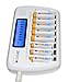 SunLabz Smart Rechargeable Battery Charger - AA AAA NiMH NiCD Batteries - 8 Bay/Slot