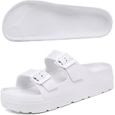 Women Platform Sandals with Arch Support, Adjustable Double Buckle Slide for Woman, Summer Vacation Sandal for Beach,Garden,Pool,Easy Street, Sandalias de Plataforma Para Mujer