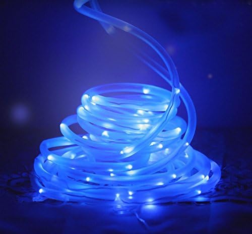 Solar LED Rope Lights, Ksleder 12m 39ft Waterproof Fairy String Outdoor Decoration Lighting, for Garden Home Walkway Deck Step Holiday Christmas Wedding Party Effect Light (100 LED, Blue)