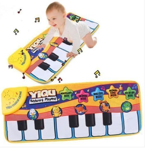 Piano Music Keyboard Mat Blanket Touch Play Learn Singing Gift Carpet Kids Toy, 5 (Keyboard mode, Monosyllabic mode, Animal mode, Melody Mode, Animal sing mode, Biy by biy mode)