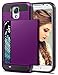 Galaxy S4 Case, Vofolen Dual-Layer Shock Absorbent Galaxy S4 Wallet Case Snap-on Rugged Rubber Cover Bumper Soft Armor + Anti-Scratch Hard Cover Protective Shell for Galaxy S4 (Purple)