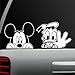 Auto Sticker - Auto Decal - White - Mickey and Donald Combo - Window Sticker for Car, Truck, Motorcycle, Laptop, Ipad, Wall (Mickey Mouse Donald Duck Combo)