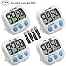 4PCS Kitchen Timer, ARTHOME Digital Cooking Timer Clock, Large LCD Display Big Digits, Loud Alarm, Retractable Stand, Minute Second Count Up Countdown [with The Latest Magnetic Backing Design]
