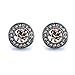 Lureme Champagne Round Cut Cz Crystal Halo Black Rhodium Leverback Dangle Earrings for Women 02002618-er