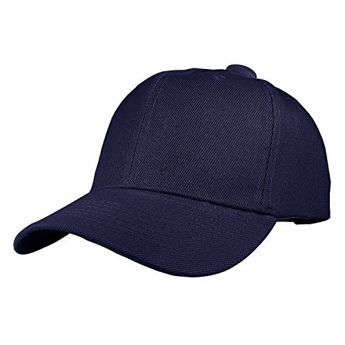 TZ Promise 12 Pack Wholesale Unisex Plain Solid Color Adjustable Baseball Caps Hats (Navy Blue)