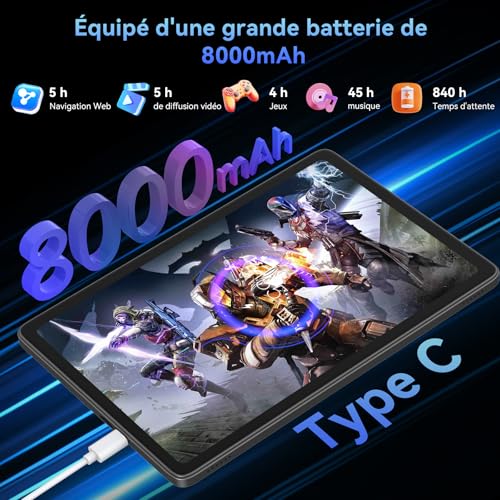 TABWEE T90 11 Inch Android 16 Touch Tablet with Keyboard and Stylus, IA Gemini, 24GB RAM (8+16) 128GB ROM (TF 2TB), Widevine L1 FHD Display, 8000mAh Battery, PC 2 in 1, 5G WiFi/GPS - Grey