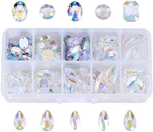 Amazon Co Jp Pandahall Elite ラインストーン 約150粒 10種類 2穴付き アクリル クリスタル キラキラ ラインストーンビーズ クリスタライズ レジン封入 手芸用品 クラフト用品 ジェリー手作り ハンドメイド 装飾用品 基礎パーツ カボション ビューティー