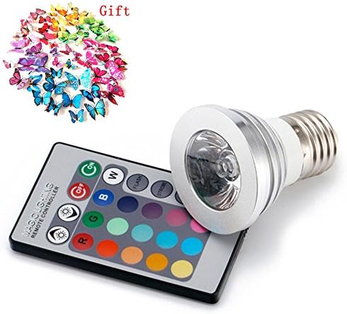 Ali Huang(TM) 3w E27 RGB Color Changing Light Bulb with Remote- Pack of 1
