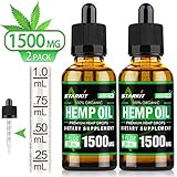 2x30ml - Hemp Oil Extract 3000mg Natural for Pain Anxiety & Stress Relief, Better Sleep & Mood, Organic Supercritical CO2 Extraction Sufficient Effect Strength Drops