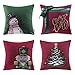 Ashler Christmas Pillow Covers 18 x 18 inches, Pack of 4 Winter Decorative Pillowcases Snowman Bow & Soldier Christmas Tree Series Cushion Covers