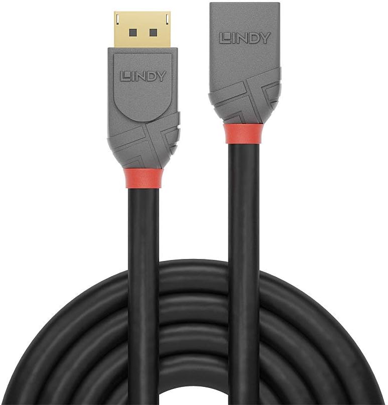 LINDY DisplayPort Anthra Line Extension Cable 2 m, Anthrazit, Schwarz, Rot - Image 3