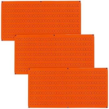 Wall Control Pegboard Value Pack - (3) Pack of Wall Control 16-Inch Tall x 32-Inch Wide Horizontal Orange Metal Pegboards for Wall Home & Garage Tool Storage Organization (Orange Pegboard)