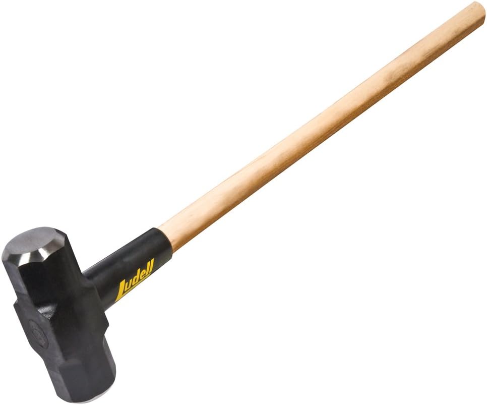 Ludell 11412 Sledge Hammer with Double Wedged Hickory Handle, 12lb, 35" Handle Length