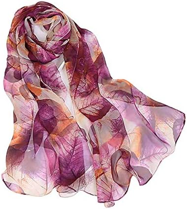 Print Silk Feeling Scarf Fashion Scarves Lightweight Shawl Scarf Sunscreen Shawls for Womens