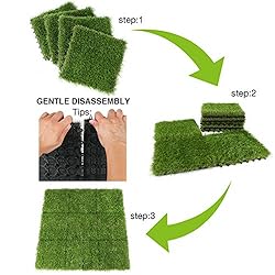 Artificial Grass Turf Interlocking Deck Tiles Set