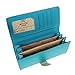 Coromose Clutch Checkbook Money Clip Change Fox Love Pattern Purse Handbag Wallet (Blue)