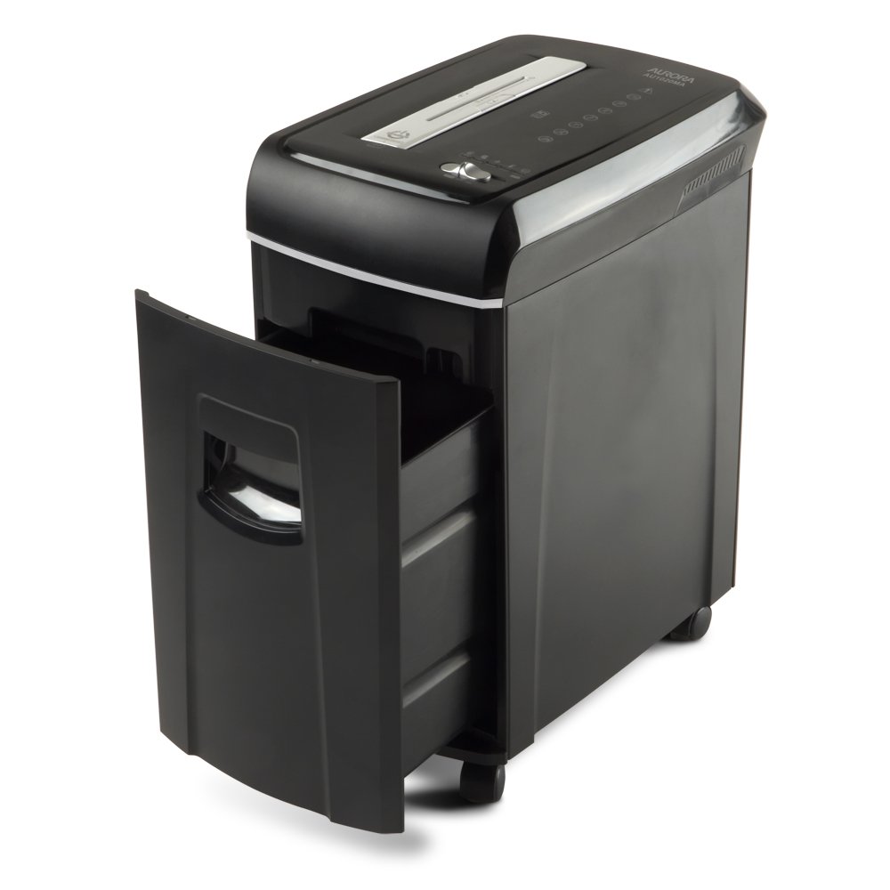 Aurora AU1020MA High-Security 10-Sheet Micro-Cut Paper, CD and Credit Card Shredder with Pullout Basket