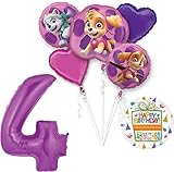 PAW PATROL SKYE & EVEREST 4th Birthday Party Balloons Decoration Supplies Chase Ryder by Mayflower Products