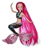 Eledoll Mermaid Princess Doll Sirenia Very Long Pink Hair Poseable Articulated Joints Mermaid Doll 11.5 inch Fashion Doll