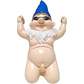 Heuvcnsr Funny Garden Gnomes Outdoor Statues,Funny Garden Gnome Outdoor Statues Naughty Sculpture Decoration for Indoor Lawn Yard.