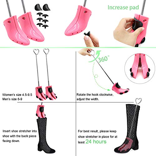 APREUTY Shoe Stretcher Women and Men's Shoe Stretcher Boots Stretch for Wide Feet-Pair Pink - Thumbnail 4