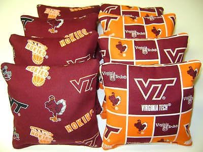 8 Cornhole Bean Bags Virginia Tech Hokies Vt All Weather Waterproof Washable