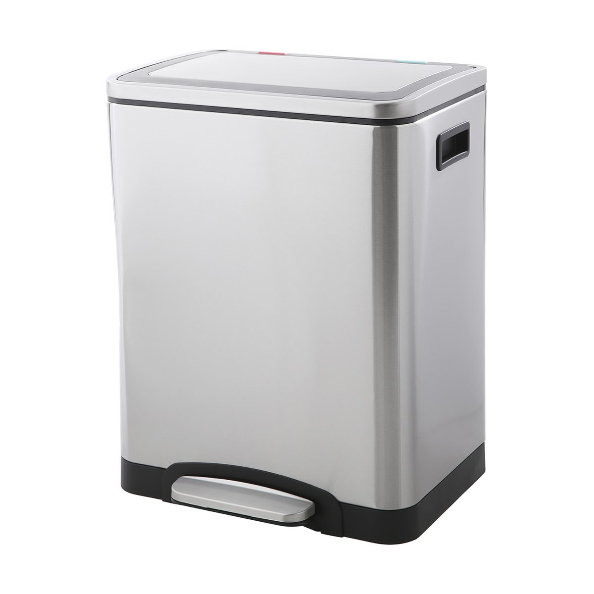 30L Rectangular Recycle Bin Stainless Steel Rectangular Kitchen Step Trash Can, Brushed