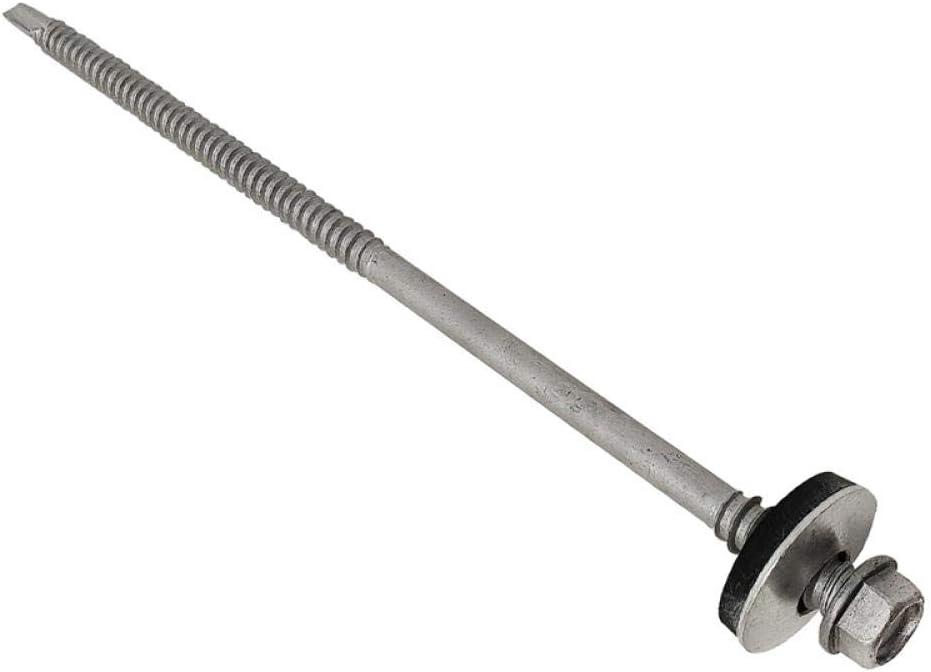 TechFast Light Duty Composite Sheet to Steel Roofing Screws, Silver, 5.5 x 185mm