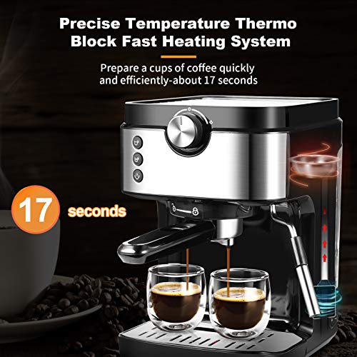Espresso Machine Coffee Maker 20 Bar With Foaming Milk Frother Wand