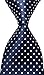 Best Collection New Classic Polka Dot Jacquard Woven Silk Men's Tie Necktie (Dark Blue)