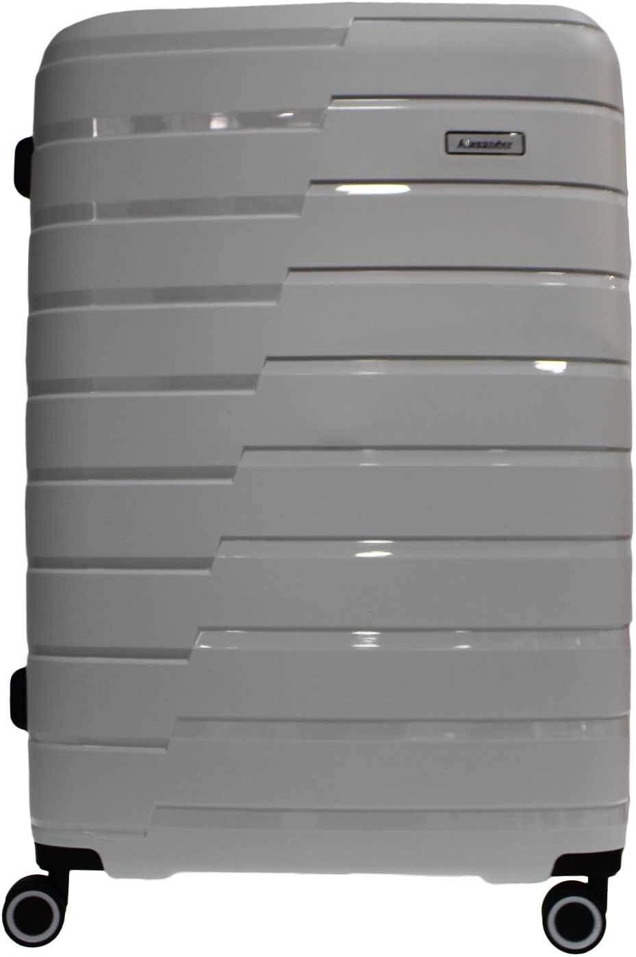 Alexander Set 3 Maleta Polipropileno de Viaje Equipaje Avión Estructura  Ligera Impermeable con Cerradura Asa Telescópica 8 Ruedas Gris, Set 3  Equipaje Maletas y bolsas de viaje