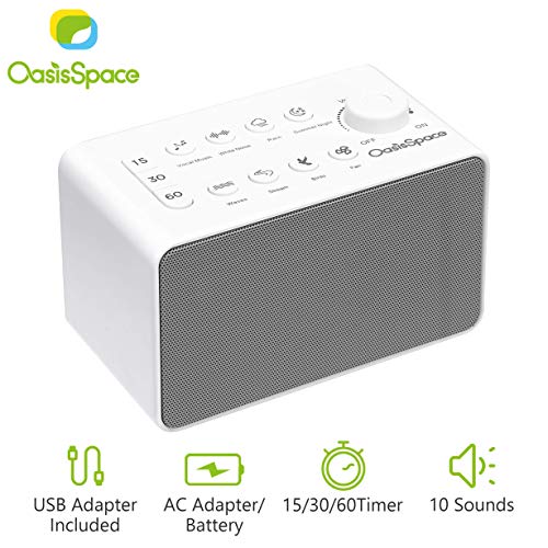 OasisSpace S16+ White Noise Machine - Portable Sound Machine with 22 Non-Looping Soothing Sounds for Sleeping, Sleep Sound Therapy for Kids, Adults and Travel