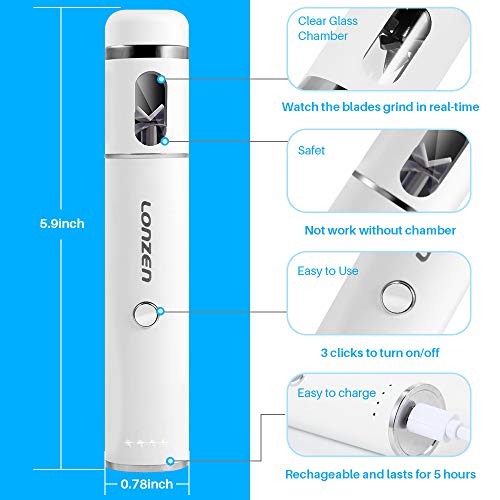 Rechargeable Electric Dry Herb Grinder LONZEN 2018 Best Design. Crush