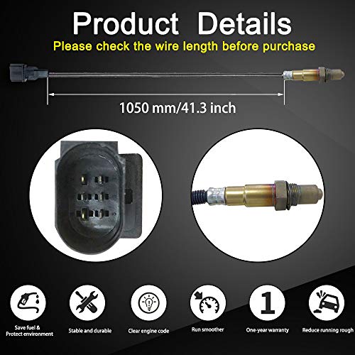 O2 Oxygen Sensor 17014 0258007057 0258007090 LSU4.2 5-Wire Wideband AFR Air Fuel Ratio Sensor for Audi TT A4 A8, Volkswagen Beetle EuroVan Golf Jetta Phaeton