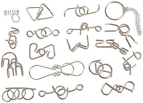 Amazon 36個 古典的 Iq パズル リングゲーム 脳の体操 プレゼント シルバー 脳トレ 学習ゲーム おもちゃ