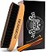 Beard Brush, Best Natural Wooden Hair Brush For Men, 100% Firm Black Wild Boar Bristle, Use with Balm & Beard Oil to Style & Groom, Premium Military Style Palm Brush for Beard Care, Barbers Tool