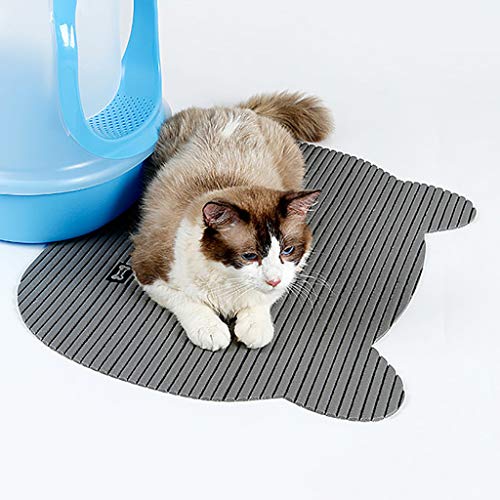 vmree Cat Litter Mat, Kitten Waterproof Non-Slip PVC Foam Soft Pad Feeding Placemat Keep Floor Clean (Gray)