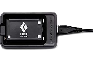 BLACK DIAMOND BD 1500 Battery | Lithium-Ion Rechargeable Power Cell | Micro-USB Charger Compatible | Long-Lasting Headlamp Power Source (Battery + Charger)
