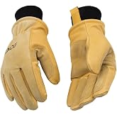 Kinco, 901-M Men's Pigskin Leather Ski Glove, HeatKeep Thermal Lining, Draylon Thread, Medium, Golden, with Nikwax Waterproof Wax