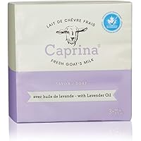 Caprina Fresh Goat’s Milk Bar Soap, Lavender Oil | Organic Goat Milk Hand & Body Soap Bars, Moisturizing, Biodegradable, All-