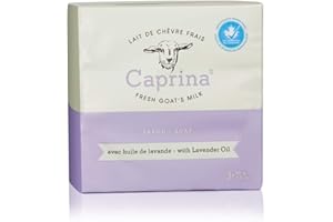 Caprina Fresh Goat’s Milk Bar Soap, Lavender Oil | Organic Goat Milk Hand & Body Soap Bars, Moisturizing, Biodegradable, All-
