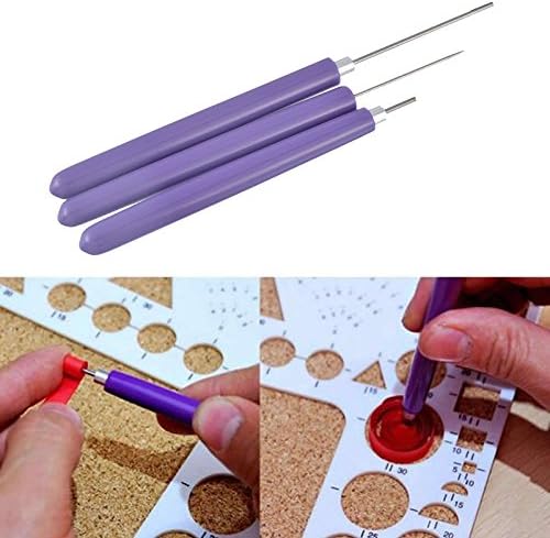 AUAUDATE 3pcs Slotted Quilling Paper Tool Set Forked Needles Handcraft Origami Craft DIY