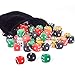 AUSTOR 50 Pieces 6 Sided Dice Set 16mm Acrylic Dices 5 x 10 Colors Game Dice with Drawsting Velvet Pouch for Tenzi, Farkle, Yahtzee, Bunco or Teaching Math