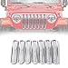 Chrome Honeycomb Mesh Front Grill Inserts Kit for 1997-2006 Jeep Wrangler TJ & Unlimited - (7PCS)