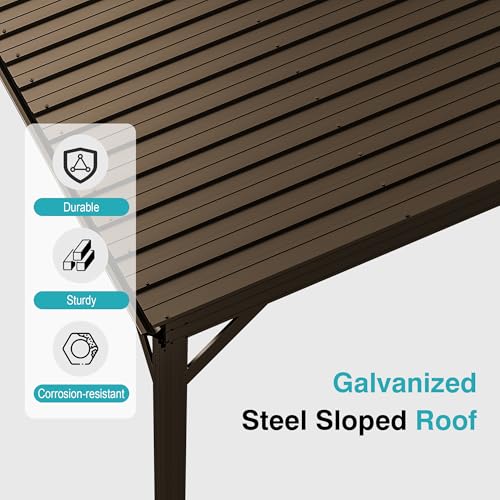 Domi 8x8FT Lean-To Gazebo Review: Wall-Mounted Hardtop Shelter with Drainage image 10