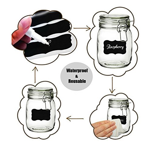 Chalkboard Labels, 75PCS Alloyseed Reusable Waterproof Chalkboard Stickers Erasable for Labeling Kitchen Pantry,Spice Jars Glass Bottles, Great Organizing Label for Your Home and Office - Thumbnail 2