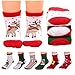 Nument Kids Cotton Christmas Socks Thick Unisex Cotton Socks Cute Xmas Festival Socks Xmas Gift Baby Toddler Socks 6 Pairs 1-3 years